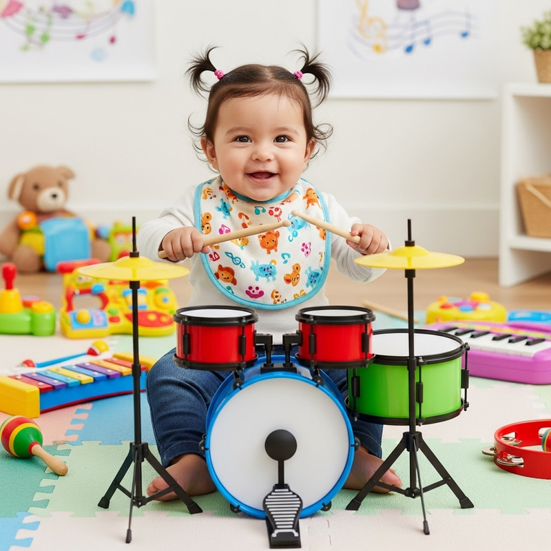 Latina Baby Drummer: Joyful Musical Moments
