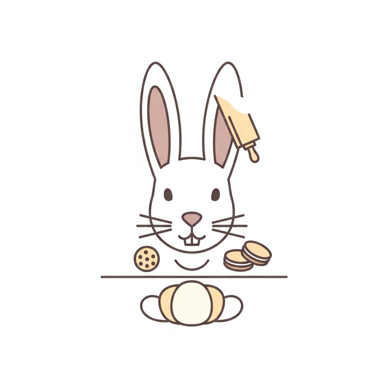 Minimalist Rabbit Pastry Icon Design Minimalist Rabbit Pastry Icon Design