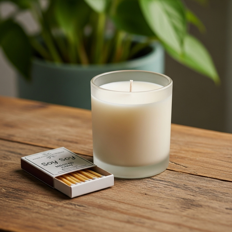 Premium Soy Candle in Frosted Glass Jar Premium Soy Candle in Frosted Glass Jar