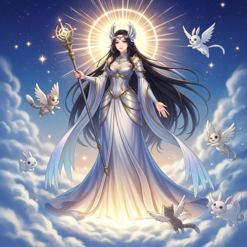 Anime Goddess - Enchanting Anime-Style Deity with Celestial Presence Anime Goddess - Enchanting Anime-Style Deity with Celestial Presence
