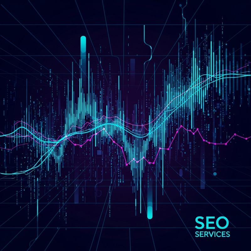 Neon Cyberpunk Data Patterns - Futuristic SEO Illustration