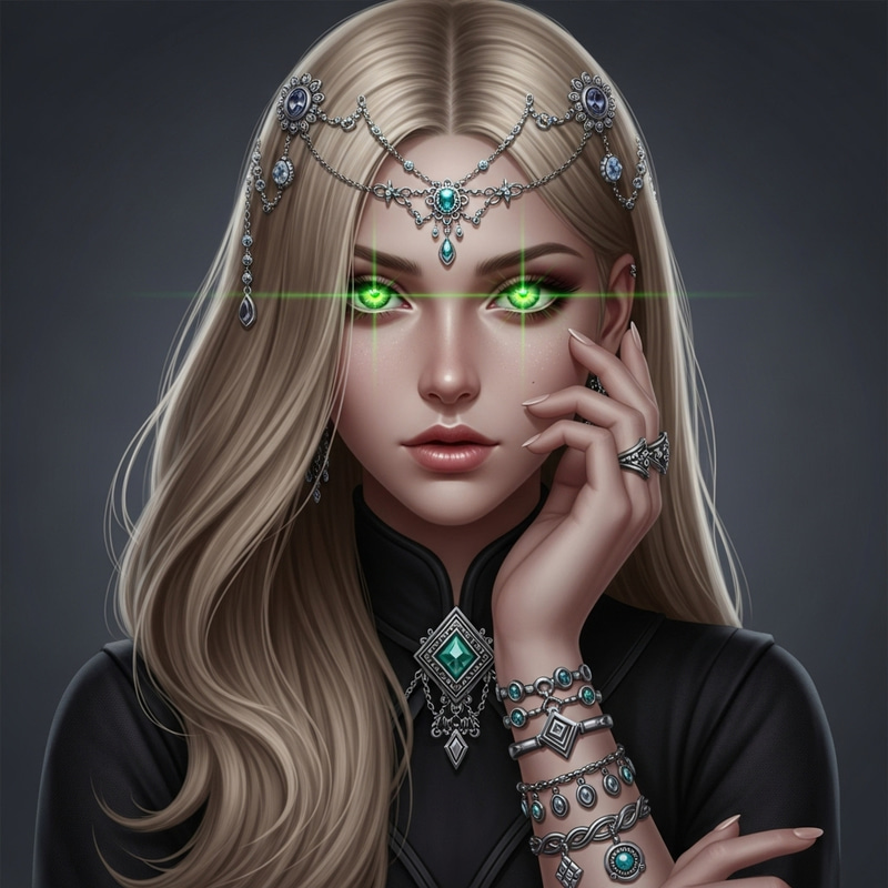Enchanting Portrait of a Jewel-Adorned Girl
