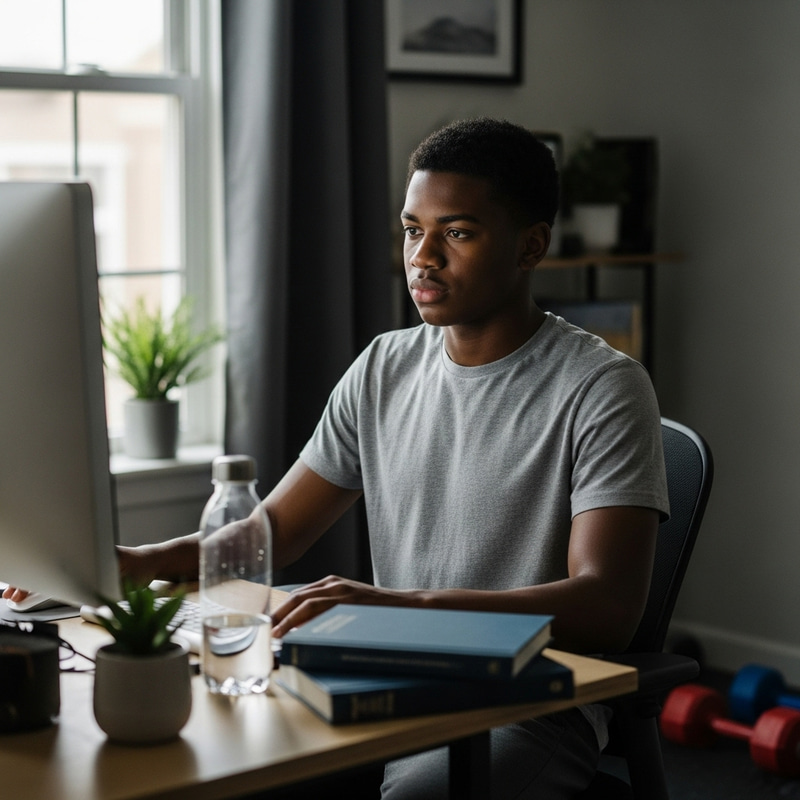19-Year-Old Black Male: Introverted Computer Enthusiast's Daily Routine of 100 Push-Ups