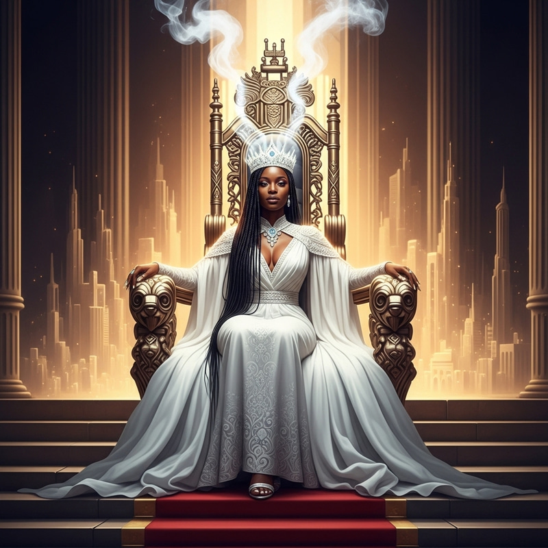 Ethereal Beauty in New Jerusalem Throne Room | Regal Black Woman