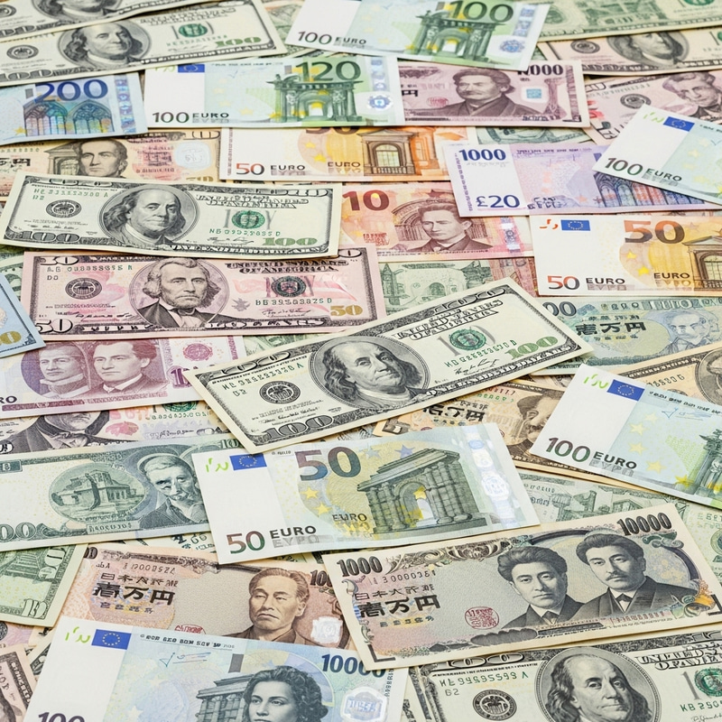 Colorful Currency Background for Financial Themes