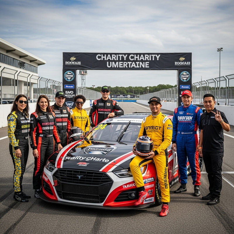 Diverse Racers in Bold Gear - High-Speed Charity Event