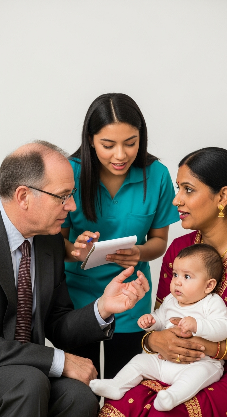 Charming Dialogue Between Young Babysitter & Baby's Parents