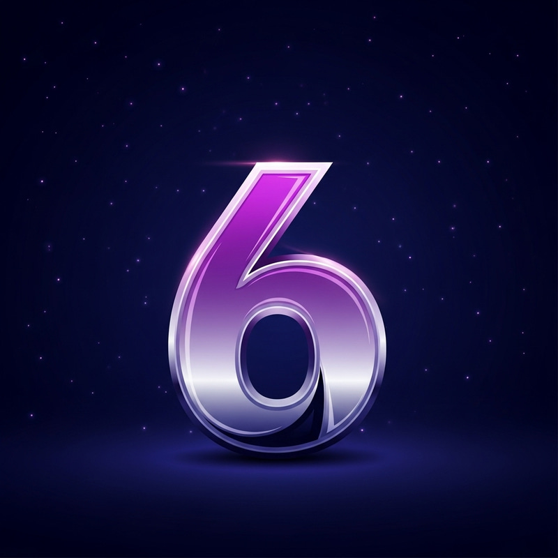 Elegant Purple and Silver Number 6 Design Elegant Purple and Silver Number 6 Design