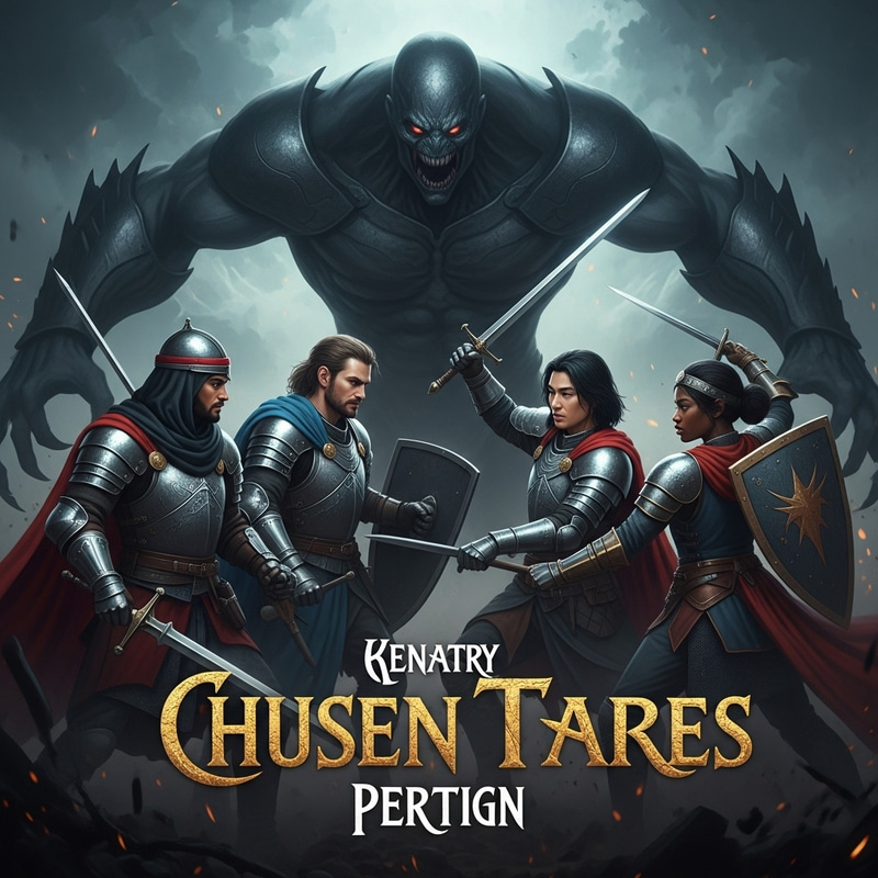 Epic Medieval Fantasy Battle Art with Diverse Heroes vs Monstrous Villain Epic Medieval Fantasy Battle Art with Diverse Heroes vs Monstrous Villain