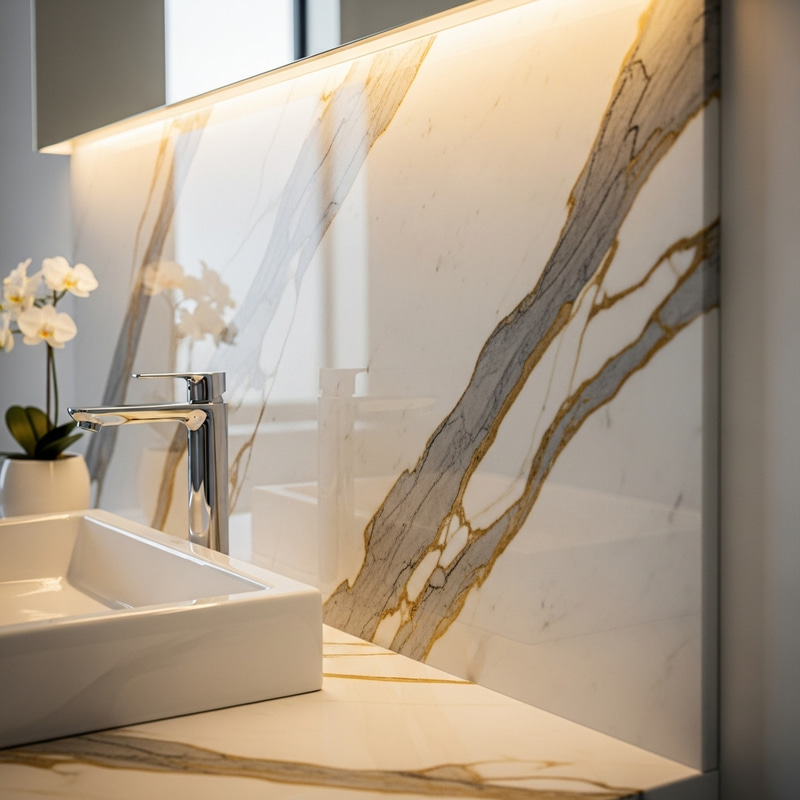 Elegant Marble Slab Vanity Backsplash for Modern Style Elegant Marble Slab Vanity Backsplash for Modern Style