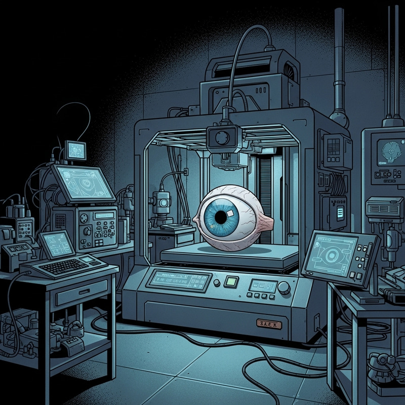Futuristic 3D Printing of Eye in Comic Style Lab | Innovative Technology
