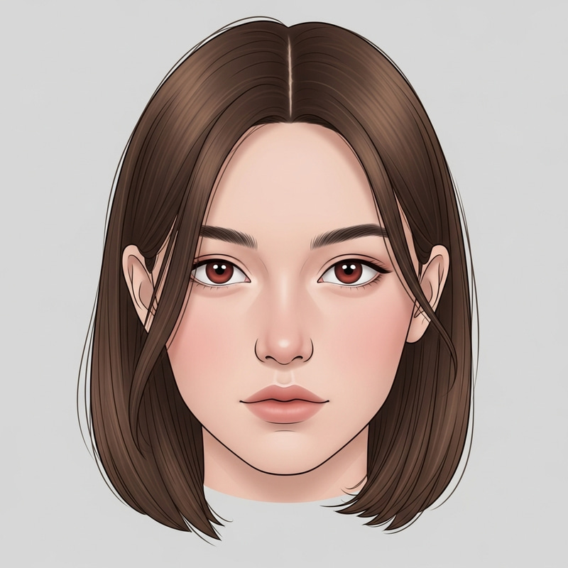 Brown Hair and Brown Red Eyes - Simple Portrait Brown Hair and Brown Red Eyes - Simple Portrait