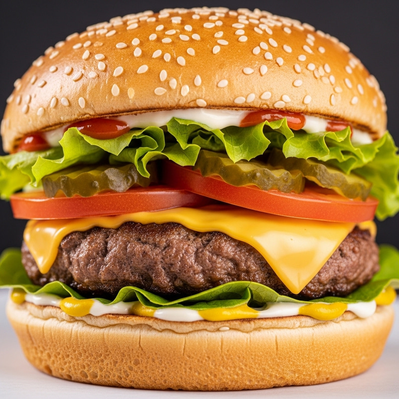 Delicious Cheeseburger: Fresh Beef Patty & Melted Cheese Delicious Cheeseburger: Fresh Beef Patty & Melted Cheese