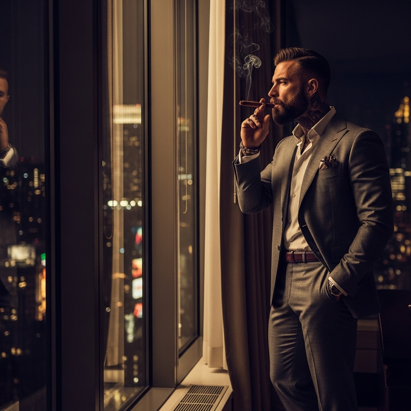 Luxurious Italian Man in Lavish NYC Penthouse - Urban Sophistication Luxurious Italian Man in Lavish NYC Penthouse - Urban Sophistication