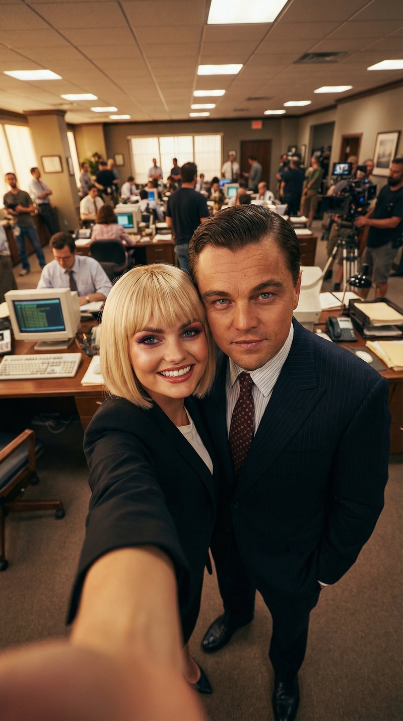 Selfie with Leonardo DiCaprio on 'Wolf of Wall Street' Set