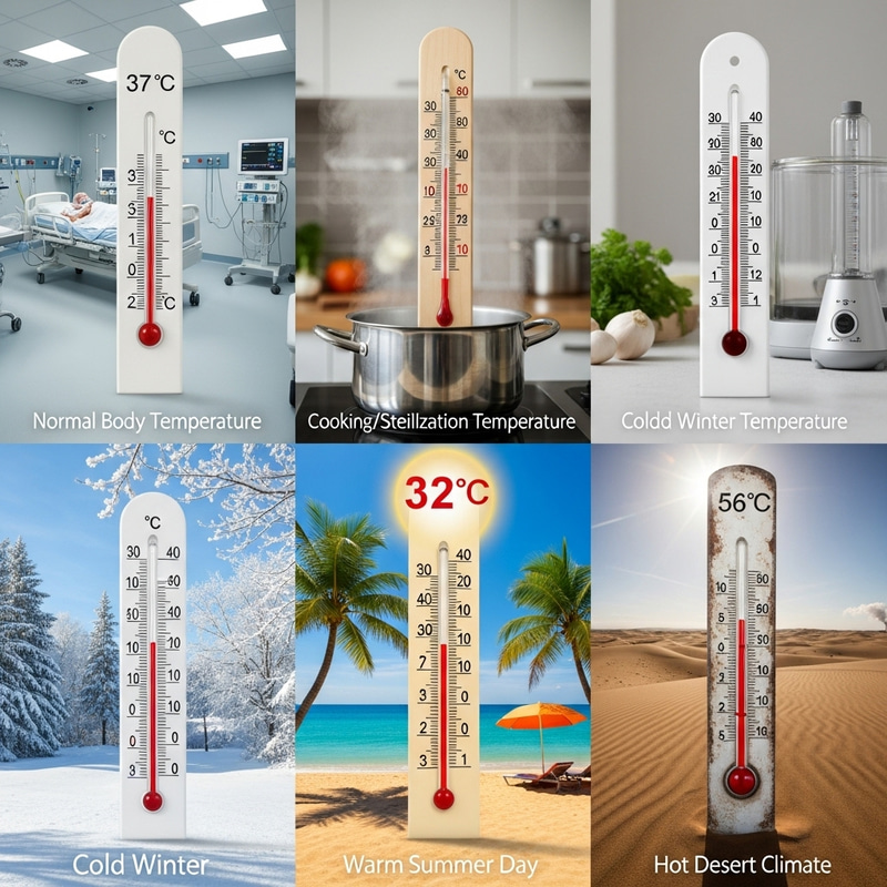 Illustrate Thermometers for Various Temperatures Illustrate Thermometers for Various Temperatures