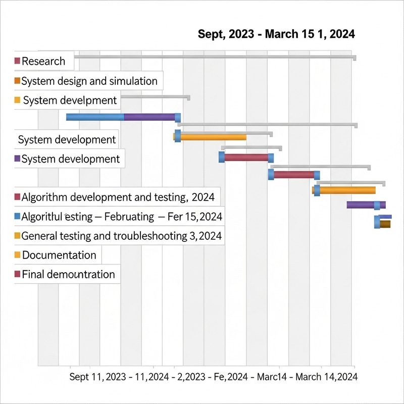 Gantt Chart: Research, Design, Development, Testing & Documentation