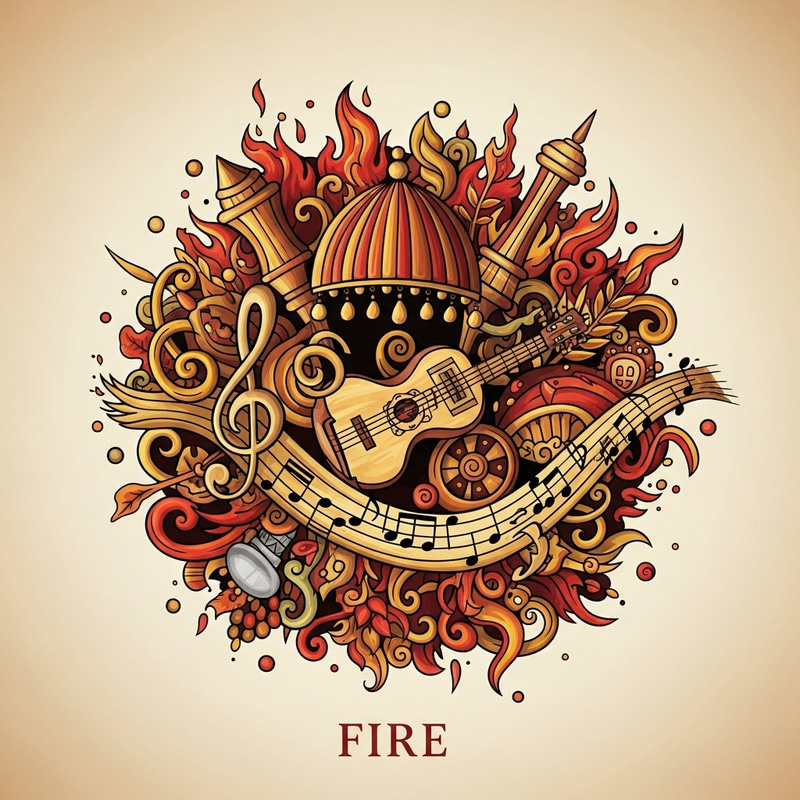 Abstract Fusion: Gypsy Charm with Musical Fire Element Abstract Fusion: Gypsy Charm with Musical Fire Element