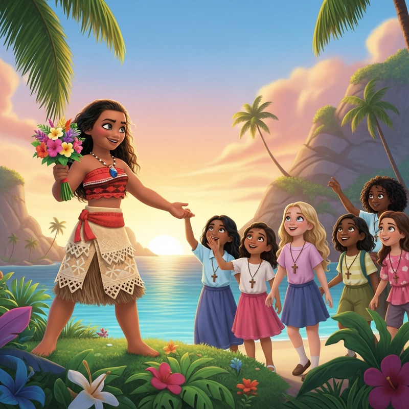Join Moana in Tropical Island Adventure with Catholic Girls