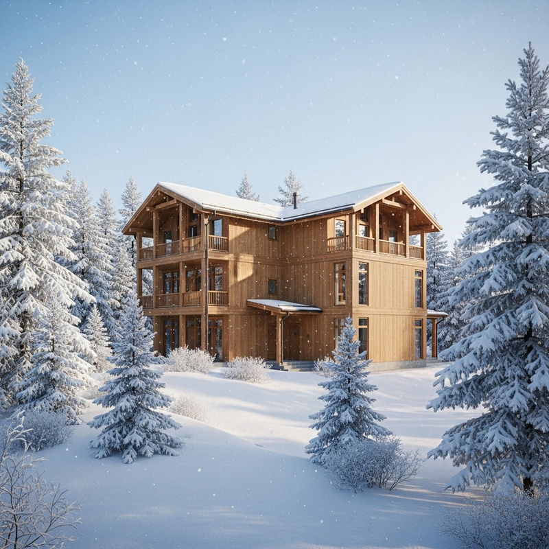 Scandinavian Style Three-Story House in Snowy Forest | Peaceful Winter Retreat Scandinavian Style Three-Story House in Snowy Forest | Peaceful Winter Retreat
