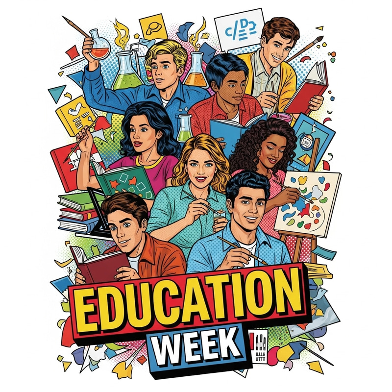 Vibrant Education Week Poster for Inspiring Learning Vibrant Education Week Poster for Inspiring Learning
