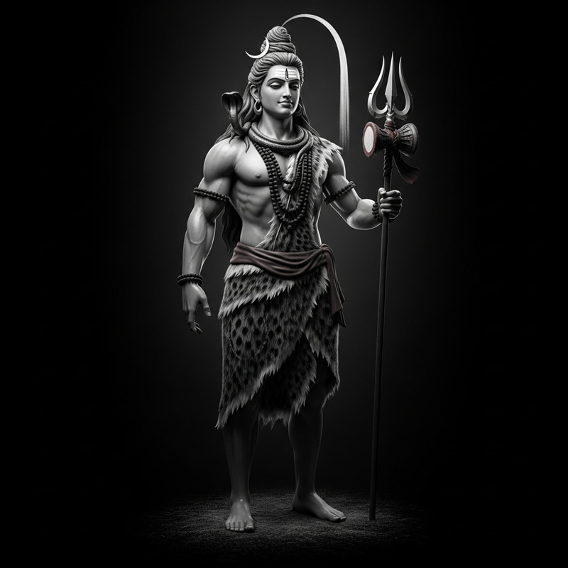 Hyperrealistic Full Body Portrait of Lord Shiva in Matte Painting Style Hyperrealistic Full Body Portrait of Lord Shiva in Matte Painting Style