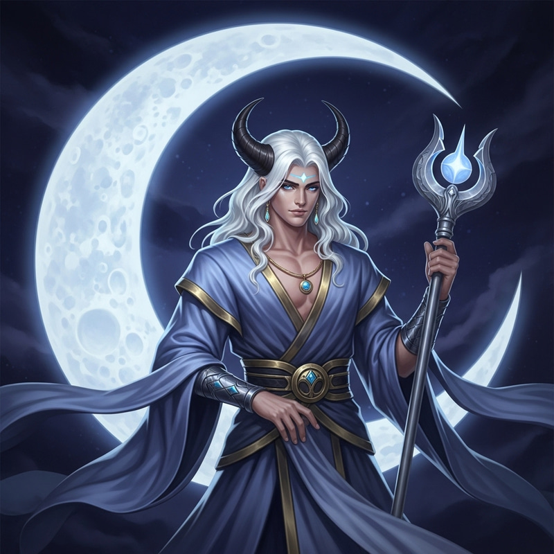 Handsome God of the Moon: Tranquil Deity of Night Sky Handsome God of the Moon: Tranquil Deity of Night Sky