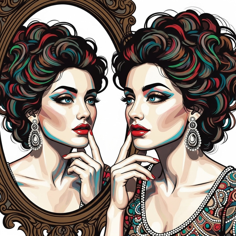 Narcissistic Woman Abstract Art | Exaggerated Self-Love