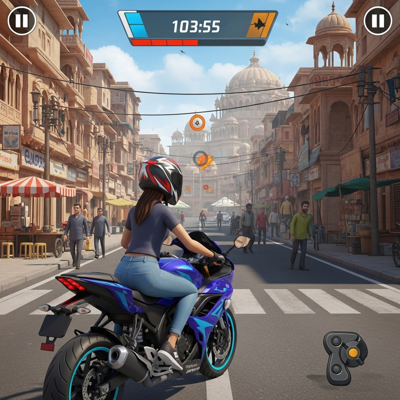 Exciting Indian Bike Racing Game with Customizable Female Character Exciting Indian Bike Racing Game with Customizable Female Character