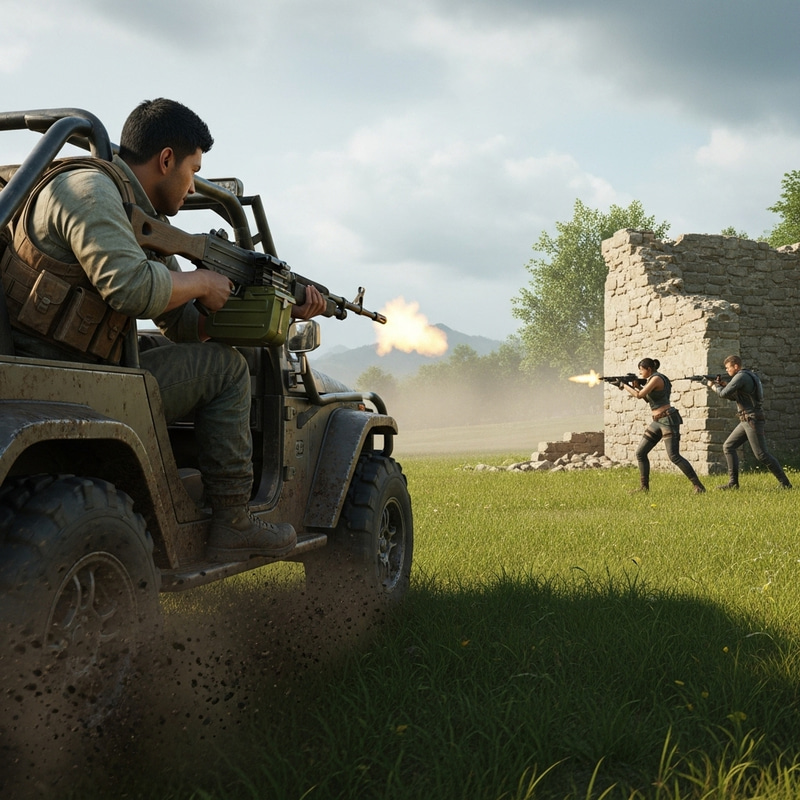 Intense Pubg Machine Gun Battle in Grass Field Intense Pubg Machine Gun Battle in Grass Field