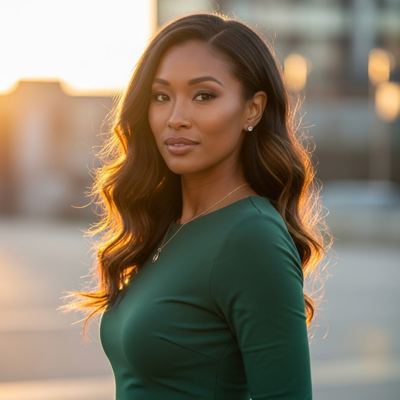 Beautiful Mulatto Woman with Lovely Figure