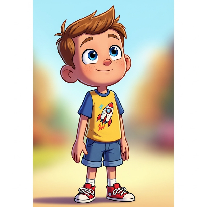 Cute Anime American Boy: Cheerful & Colorful Style Cute Anime American Boy: Cheerful & Colorful Style