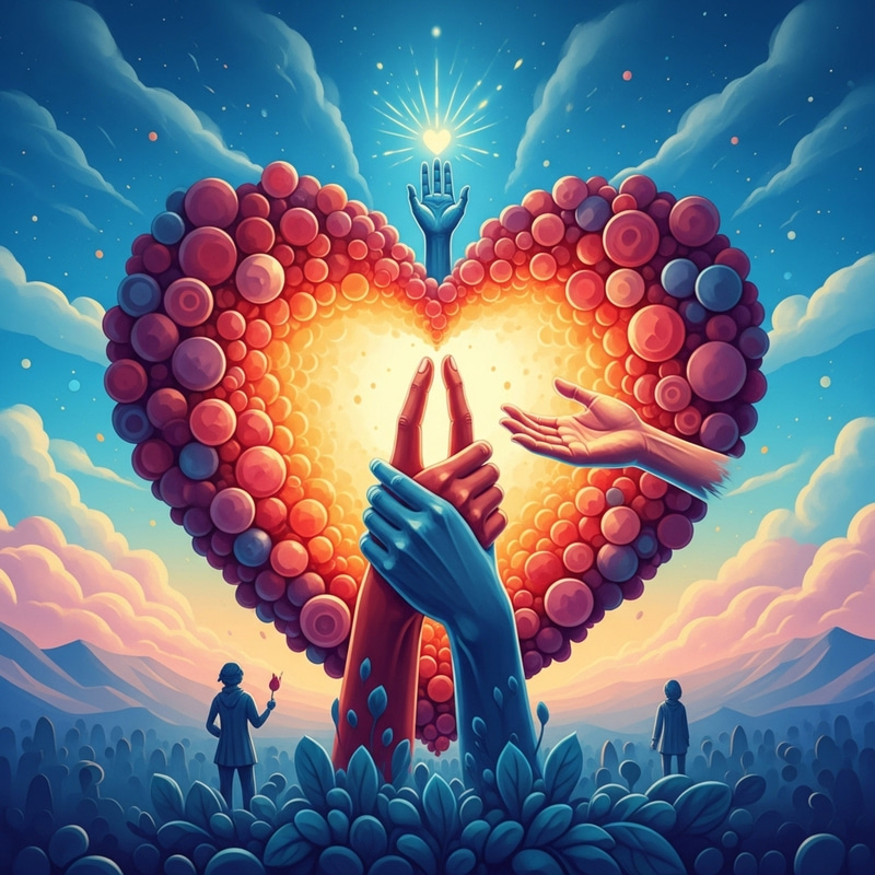 Heart Unity: Hands Embracing Hope and Connection