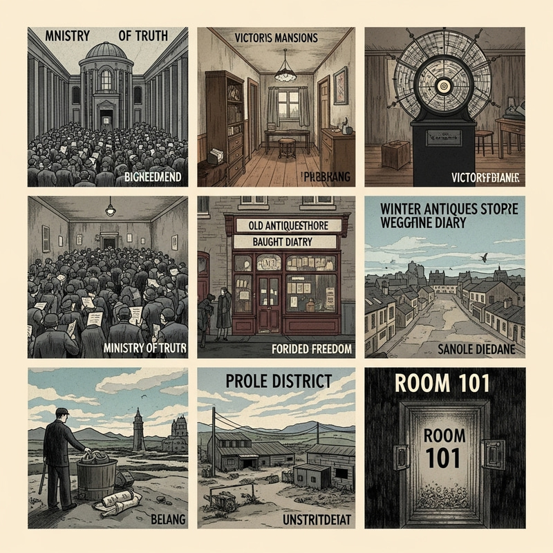 5 Illustrative Locations from 1984 Novel 5 Illustrative Locations from 1984 Novel