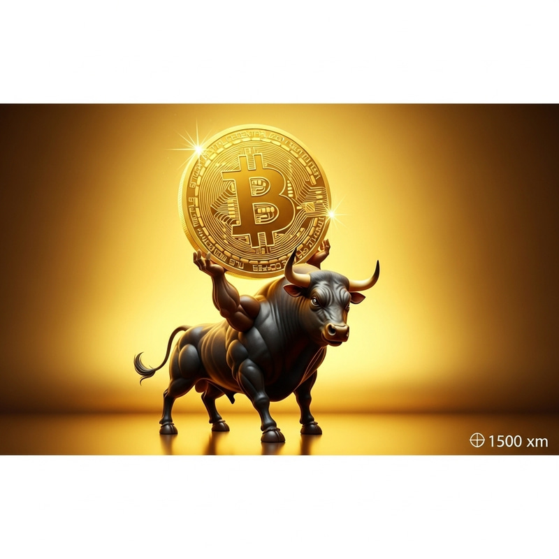 Bull Lifting Bitcoin Symbol: A Golden Investment Bull Lifting Bitcoin Symbol: A Golden Investment