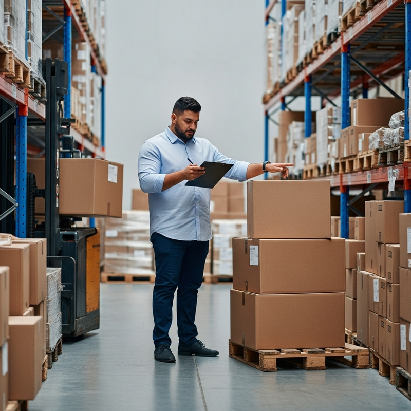 Overweight Man in Logistics Sector Overweight Man in Logistics Sector