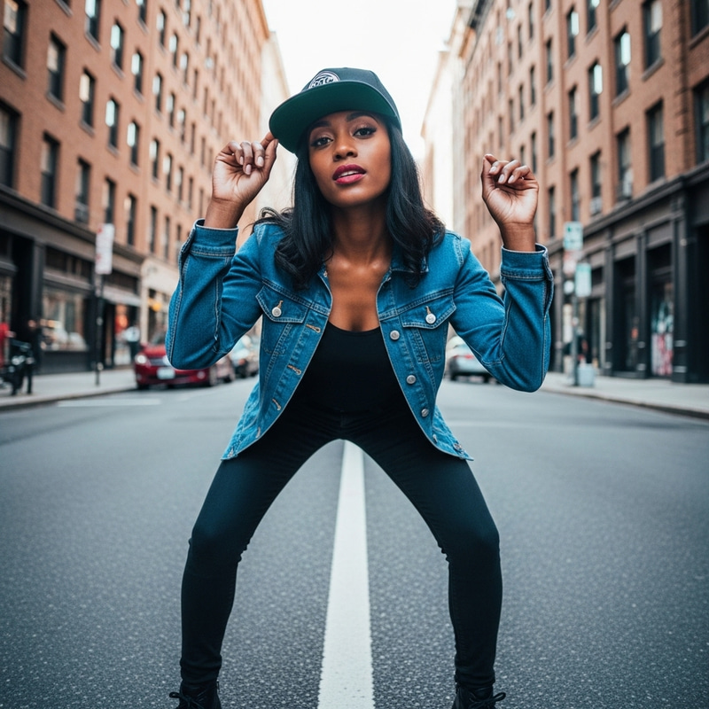 Urban Street Style: Confident Woman in Vibrant Colors Urban Street Style: Confident Woman in Vibrant Colors