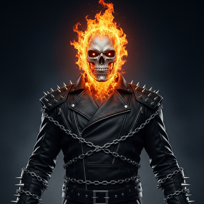 Ghost Rider - Flaming Skull Supernatural Character Ghost Rider - Flaming Skull Supernatural Character