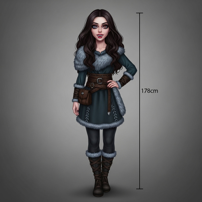 Realistic Athletic Dampire Girl | Winter Viking Attire | 178cm Tall