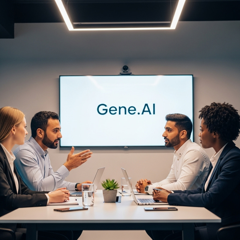 Tech Company Director Leading Strategic Discussion on Gene.AI Tech Company Director Leading Strategic Discussion on Gene.AI