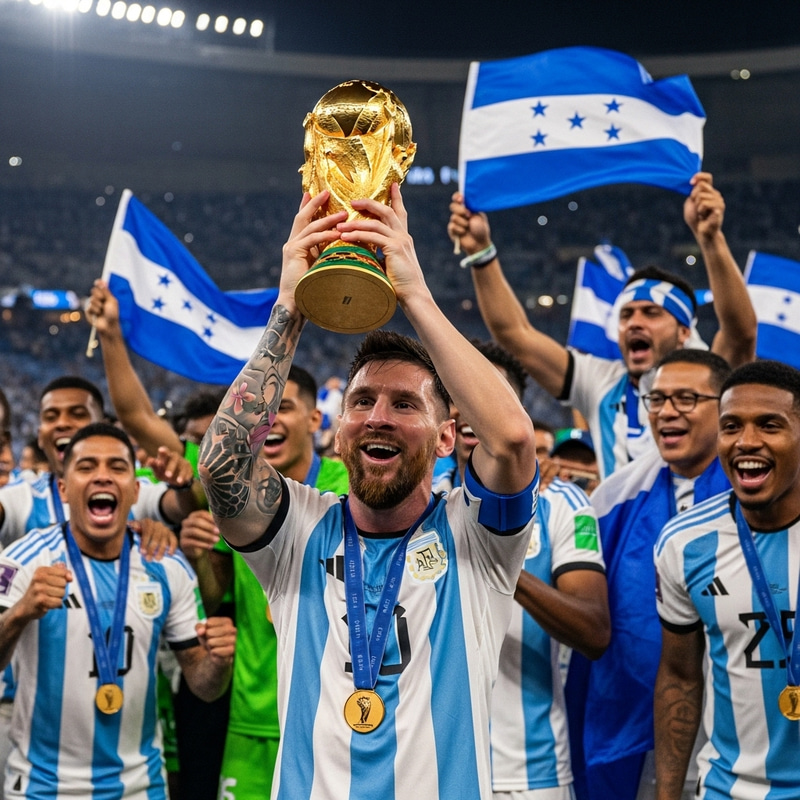 Honduran FIFA World Cup Champion: Celebrating Victory Like Messi Honduran FIFA World Cup Champion: Celebrating Victory Like Messi