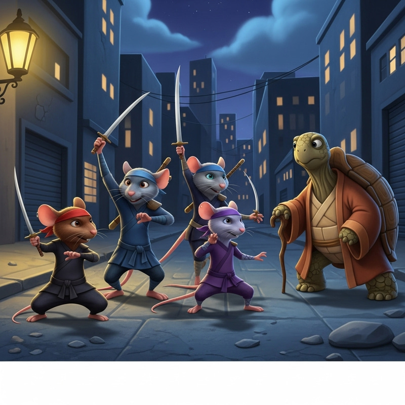 Ninja Rats Stealthy Feud with Tortoise Sensei Ninja Rats Stealthy Feud with Tortoise Sensei