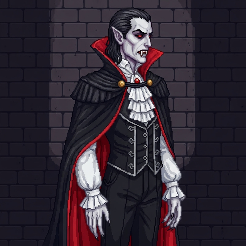 Pixel Vampire Character Design - Side View Pixel Vampire Character Design - Side View