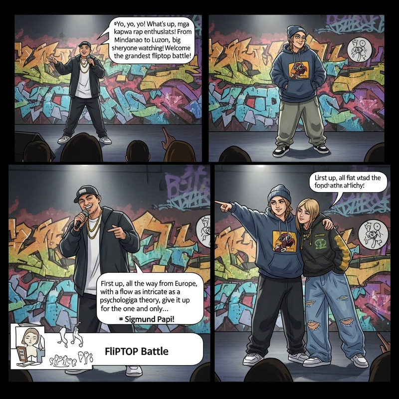 Female Fliptop Battle: Sigmund Papi vs. Curl Jung in Graffiti Venue Female Fliptop Battle: Sigmund Papi vs. Curl Jung in Graffiti Venue