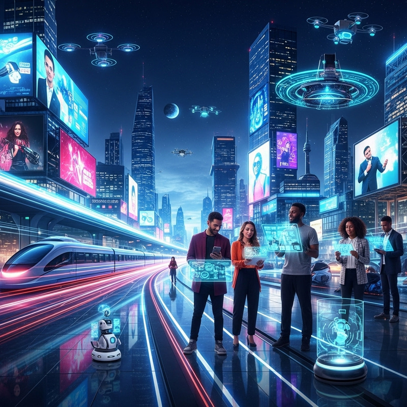 Cutting-Edge Digital Technology: Futuristic City Skyline & Innovation