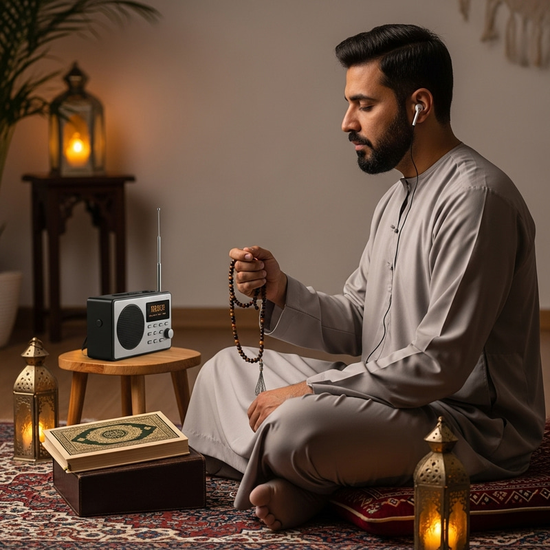 Man Listening to Quran: A Journey of Spiritual Calm Man Listening to Quran: A Journey of Spiritual Calm