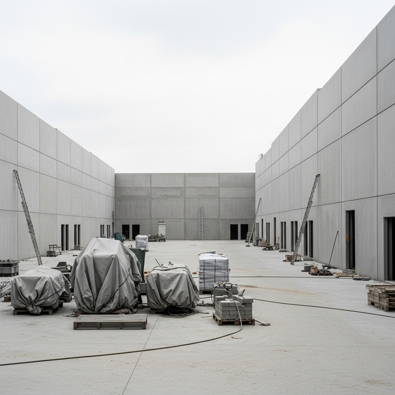 Clean and Modern Concrete Warehouse Construction Site Clean and Modern Concrete Warehouse Construction Site