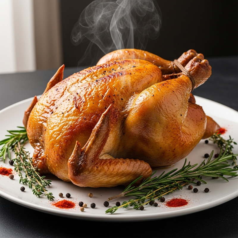 Golden Baked Chicken on Plate | Freshly Cooked Entree