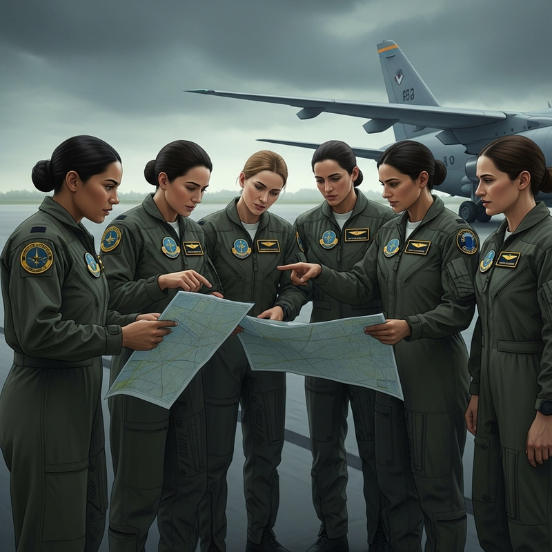 Military Women Pilots at Airfield: Training in Focus Military Women Pilots at Airfield: Training in Focus