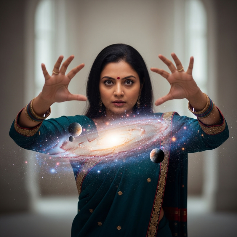 Creating Universe: Indian Woman's Dream Manifestation Creating Universe: Indian Woman's Dream Manifestation